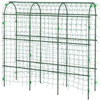 Outsunny Metal Garden Trellis, Arch Trellis for Climbing Plants Outdoor, A-Frame, with Climbing Net, 17" x 72" x 72"(m-2)