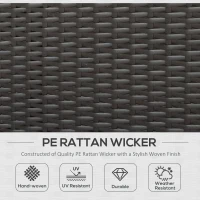 Outsunny 3pc Rattan Lounge Chair Set with Side Table Outdoor Patio Synthetic Rattan Wicker Sun Bed Set with Cushion(m-5)