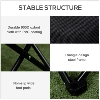 Outsunny Portable Camping Chair, Lightweight Folding Chair for Adults with Carry Bag, Side Pocket for Hiking, Backpacking, Black(m-6)