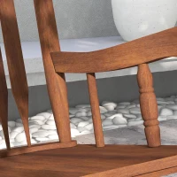 Outsunny Porch Rocker Chair, 350 lbs. Wooden Outdoor Rocking Chair with High Back for Garden, Patio, Balcony, Teak(m-9)