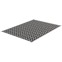 Outsunny Reversible Outdoor Rug, Waterproof Plastic Straw RV Rug with Carry Bag, 9' x 12', Black and White Clover(m-2)