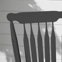 Outsunny Porch Rocker Chair, Outdoor Wooden Rocking Chair with High Back for Garden, Patio, Balcony, Black(m-10)
