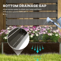 Outsunny Trellis Planter for Climbing Plants, Raised Garden Bed with Trellis, Planter Box for Outdoor Garden, Dark Gray(m-6)