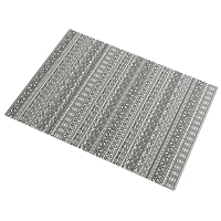 Outsunny Reversible Outdoor Rug Waterproof Plastic Straw RV Rug with Carry Bag, 9' x 12', Grey and Cream White Boho(m-2)