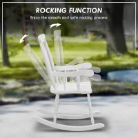 Outsunny Porch Rocker Chairs Set of 2, 350 lbs. Wooden Outdoor Rocking Chairs with High Back for Garden, Patio, Balcony, White(m-5)
