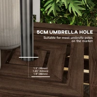 Outsunny 2-in-1 Outdoor Umbrella Base Storage Box Wooden Patio Side Table, Brown(m-5)