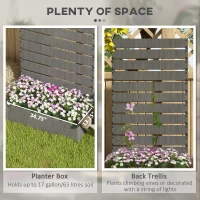 Outsunny Trellis Planter for Climbing Plants, Raised Garden Bed with Trellis, Planter Box for Outdoor Garden, Dark Gray(m-4)