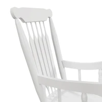 Outsunny Porch Rocker Chairs Set of 2, 350 lbs. Wooden Outdoor Rocking Chairs with High Back for Garden, Patio, Balcony, White(m-9)