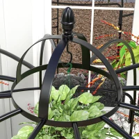Outsunny Birdcage Shape Arbour, Metal Garden Arbour Pergola Pavilion for Climbing Plants, Lights, French Style Arch Trellis(m-7)