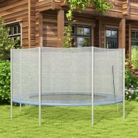 Soozier 2FT Replacement Trampoline Net Enclosure Safety w/ 8 Poles, Grey(m-1)