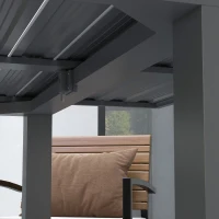 Outsunny Aluminum Outdoor Dining Table for 6-8 People, Expandable Patio Table for Garden, Lawn, Balcony, Charcoal Gray(m-8)