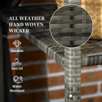 Outsunny Outdoor Rolling Towel Rack for Pool, Covered Pool Caddy with Shelf, Basket, PE Rattan Wicker(m-5)