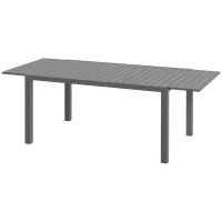 Outsunny Aluminum Outdoor Dining Table for 6-8 People, Expandable Patio Table for Garden, Lawn, Balcony, Charcoal Gray(m-1)