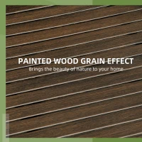 Outsunny 26" Round Patio Table, Outdoor Side Table with Steel Frame and Slat Tabletop for Garden, Backyard, Distressed Brown(m-4)