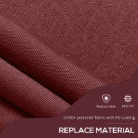 Outsunny 6.5' x 4' Manual Retractable Awning, Non-Screw Freestanding Patio Awning, UV Resistant, for Window or Door, Wine Red(m-6)