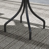 Outsunny 26" Round Patio Table, Outdoor Side Table with Steel Frame and Slat Tabletop for Garden, Backyard, Distressed Brown(m-9)