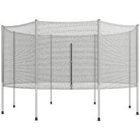 Soozier 2FT Replacement Trampoline Net Enclosure Safety w/ 8 Poles, Grey(m-2)