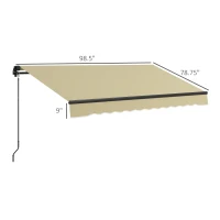 Outsunny 8' x 6.5' Retractable Awning, 280gsm UV Resistant Sunshade Shelter for Deck, Balcony, Yard, Beige(m-3)