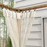 Outsunny 10 x 10 ft Retractable Pergola, Garden Gazebo Shelter with Nettings for Grill, Patio, Deck, Natural(m-9)