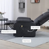 HOMCOM Lift Chair for Seniors, Microfibre Upholstered Electric Recliner Chair with Remote, Quick Assembly, Charcoal Grey(m-7)