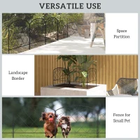 Outsunny 4 Pack Garden Fencing for Yard, Decorative Fence Panels as Animal Barrier and Flower Edging, Swirls(m-6)