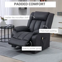 HOMCOM Lift Chair for Seniors, Microfibre Upholstered Electric Recliner Chair with Remote, Quick Assembly, Charcoal Grey(m-6)