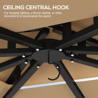 Outsunny 10' x 12' Outdoor Gazebo with Nettings, 2 Tier Patio Gazebo Canopy for Garden, Backyard, Deck, Beige(m-7)