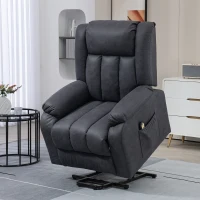 HOMCOM Lift Chair for Seniors, Microfibre Upholstered Electric Recliner Chair with Remote, Quick Assembly, Charcoal Grey(m-1)