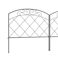 Outsunny 4 Pack Garden Fencing for Yard, Decorative Fence Panels as Animal Barrier and Flower Edging, Swirls(m-10)