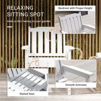 Outsunny All-Weather Patio Chair, HDPE Patio Dining Chair, Heavy Duty Wood-Like Outdoor Furniture for Garden, Backyard, Deck, Porch, Lawn, White(m-4)