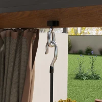 Outsunny 10' x 13' Outdoor Retractable Pergola w/ Sun Shade Aluminum Louvered Top, Pergola w/ Canopy, Curtains, Netting, Natural(m-8)