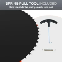 Soozier Trampoline Mat Replacement with Spring Pull Tool and 42 V-Hooks, Fits 8ft Trampoline, Using 5.5" Springs(m-6)