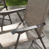 Outsunny 4 Pieces Folding Patio Camping Chairs Set, Sports Chairs for Adults with Armrest, Mesh Fabric Seat for Lawn(m-10)