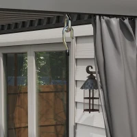 Outsunny 10' x 13' Outdoor Retractable Pergola w/ Sun Shade Aluminum Louvered Top, Pergola w/ Canopy, Curtains, Netting, Gray(m-8)