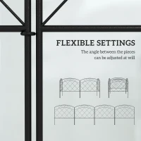 Outsunny 4 Pack Garden Fencing for Yard, Decorative Fence Panels as Animal Barrier and Flower Edging, Swirls(m-5)