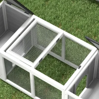 PawHut 55" Rabbit Hutch, Outdoor Rabbit Cage w/ Openable Asphalt Roofs, Gray(m-8)