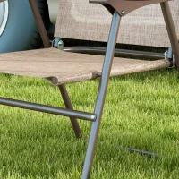 Outsunny 2 Pieces Folding Patio Camping Chairs Set, Sports Chairs for Adults with Armrest, Mesh Fabric Seat for Lawn(m-10)