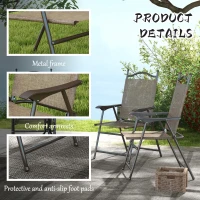 Outsunny 4 Pieces Folding Patio Camping Chairs Set, Sports Chairs for Adults with Armrest, Mesh Fabric Seat for Lawn(m-6)