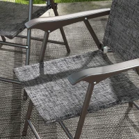 Outsunny 4 Pieces Folding Patio Camping Chairs Set, Sports Chairs for Adults with Armrest, Mesh Fabric Seat for Lawn(m-10)