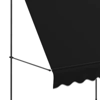 Outsunny 6.5' x 4' Manual Retractable Awning, Non-Screw Patio Awning, UV Resistant for Window or Door, Black(m-9)