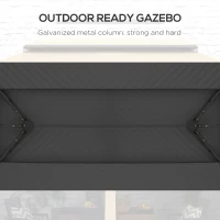 Outsunny 10' x 13' Outdoor Patio Gazebo, Beige Canopy Shelter with Netting, Vented Roof & Steel Frame for Garden, Lawn, Backyard, Deck(m-5)