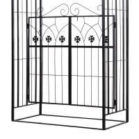 Outsunny Outdoor Metal Trellis Garden Arch Arbor w/ Lucky Leaf Clover Gate for Ceremony Wedding Party Garden Lawn, Black(m-9)