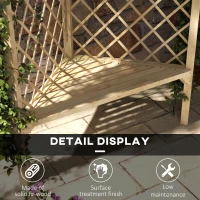 Outsunny 55" Trellis Garden Bench, Wooden Park Bench for Climbing Plants w/ Slatted Seat, Great for Lawn, Backyard, Deck, Natural(m-5)