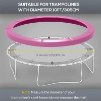 Soozier 10FT Trampoline Spring Cover, Trampoline Pad Replacement, Waterproof and Tear-Resistant, All-Weather Trampoline Accessories, Pink(m-4)