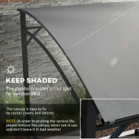 Outsunny 7' x 5' Garden Grill Canopy, BBQ Grill Gazebo Tent with Steel Frame and Hooks, Outdoor Sun Shade, Charcoal Grey(m-4)