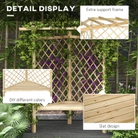 Outsunny 55" Trellis Garden Bench, Wooden Park Bench for Climbing Plants w/ Slatted Seat, Great for Lawn, Backyard, Deck, Natural(m-6)