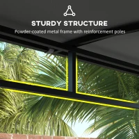 Outsunny 7' x 5' Garden Grill Canopy, BBQ Grill Gazebo Tent with Steel Frame and Hooks, Outdoor Sun Shade, Charcoal Grey(m-6)