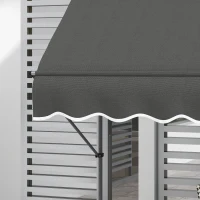 Outsunny 8' x 4' Manual Retractable Awning, Non-Screw Patio Awning, UV Resistant for Window or Door, Dark Gray(m-9)
