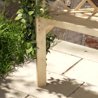 Outsunny 55" Trellis Garden Bench, Wooden Park Bench for Climbing Plants w/ Slatted Seat, Great for Lawn, Backyard, Deck, Natural(m-9)