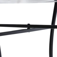 Outsunny 23.5" Mosaic Round Patio Table, Metal Side Bistro Coffee Table, Outdoor Furniture, Ceramic Tabletop for Garden Lawn(m-10)